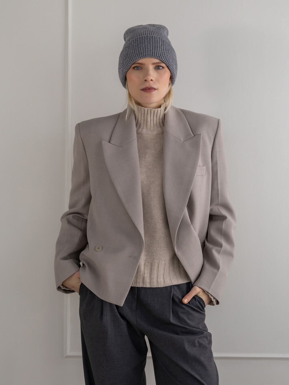 Cosy Beanie Mittelgrau Melee