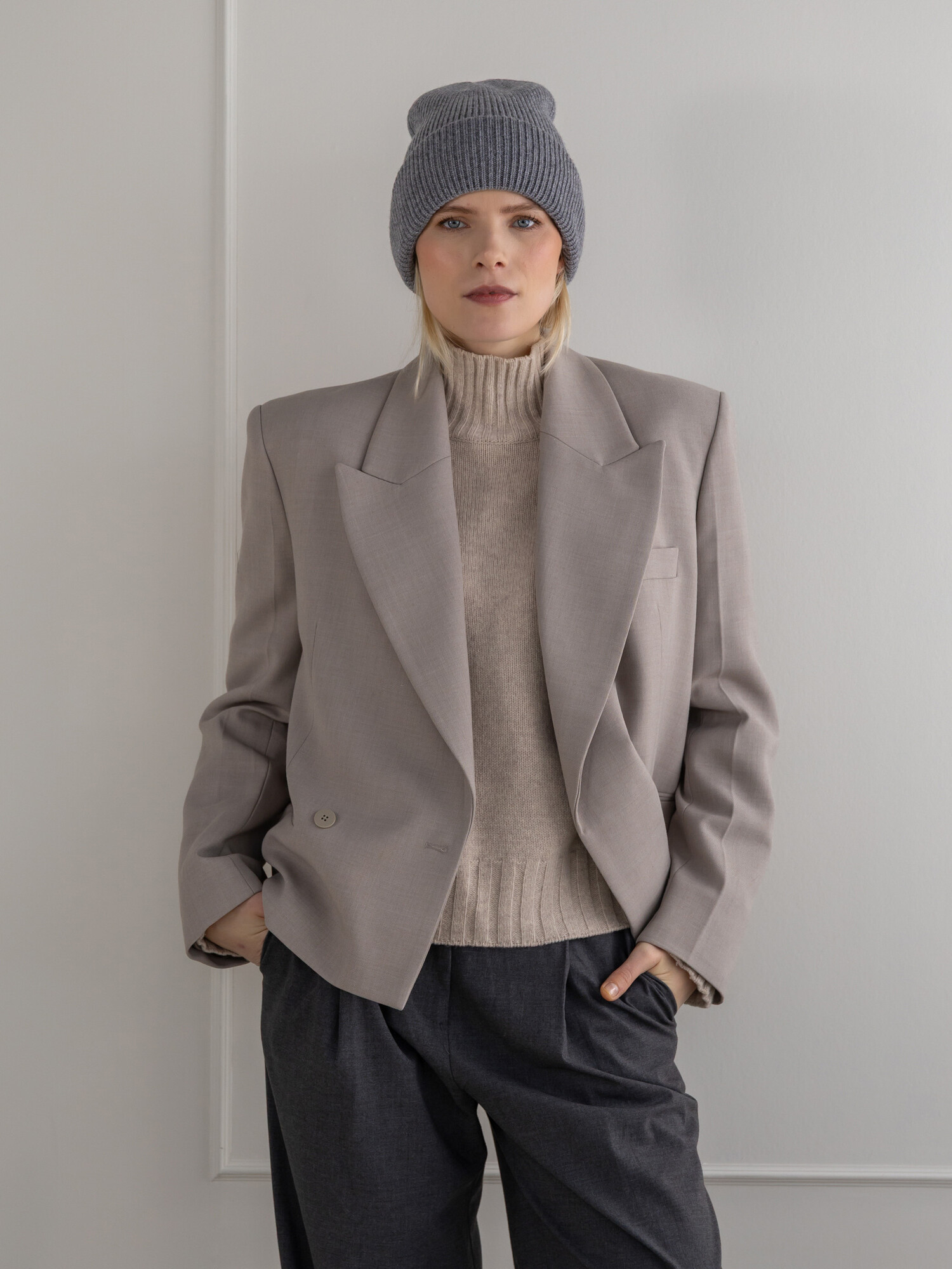 Cosy Beanie Mittelgrau Melee