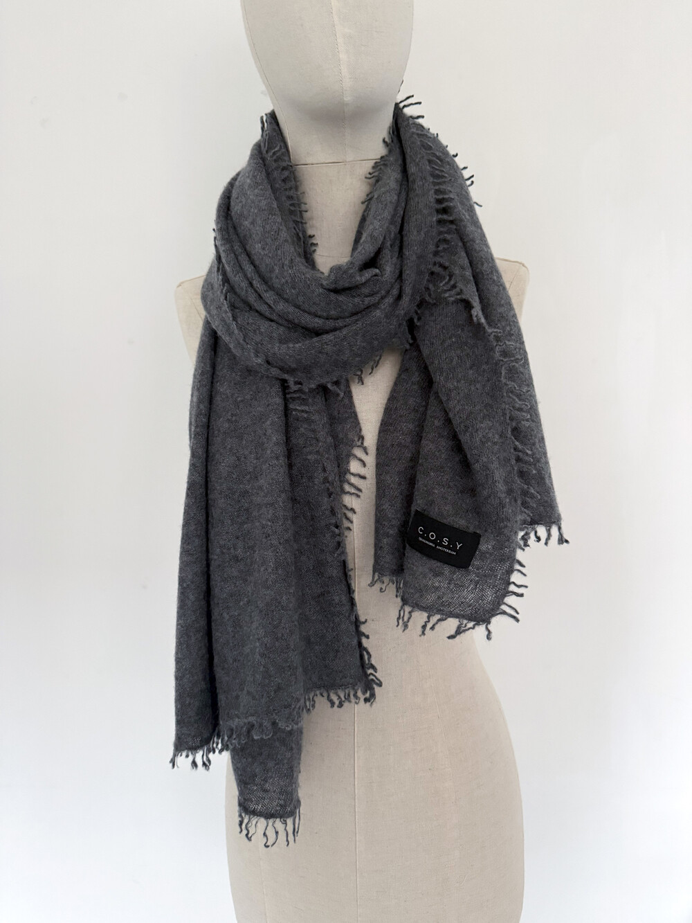 Schal Cosy Washed Cashmere Medium Grey