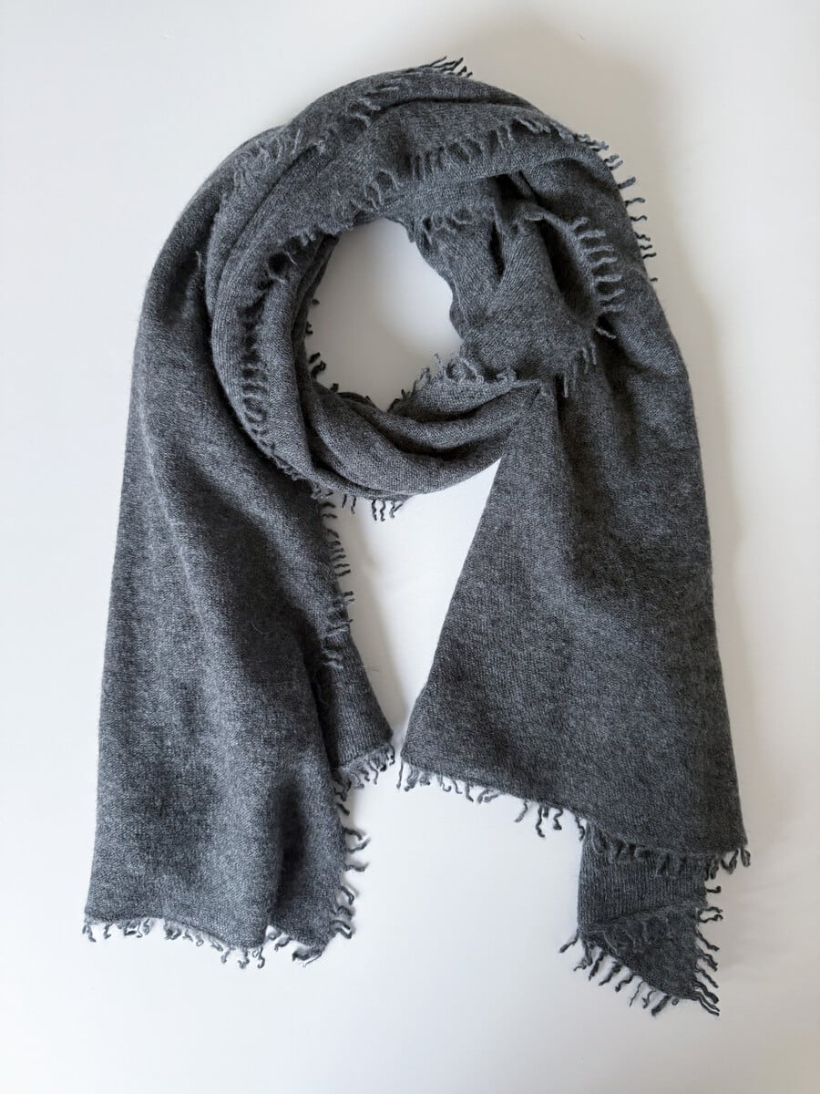 Scarf Cozy Washed Cashmere Medium Gray