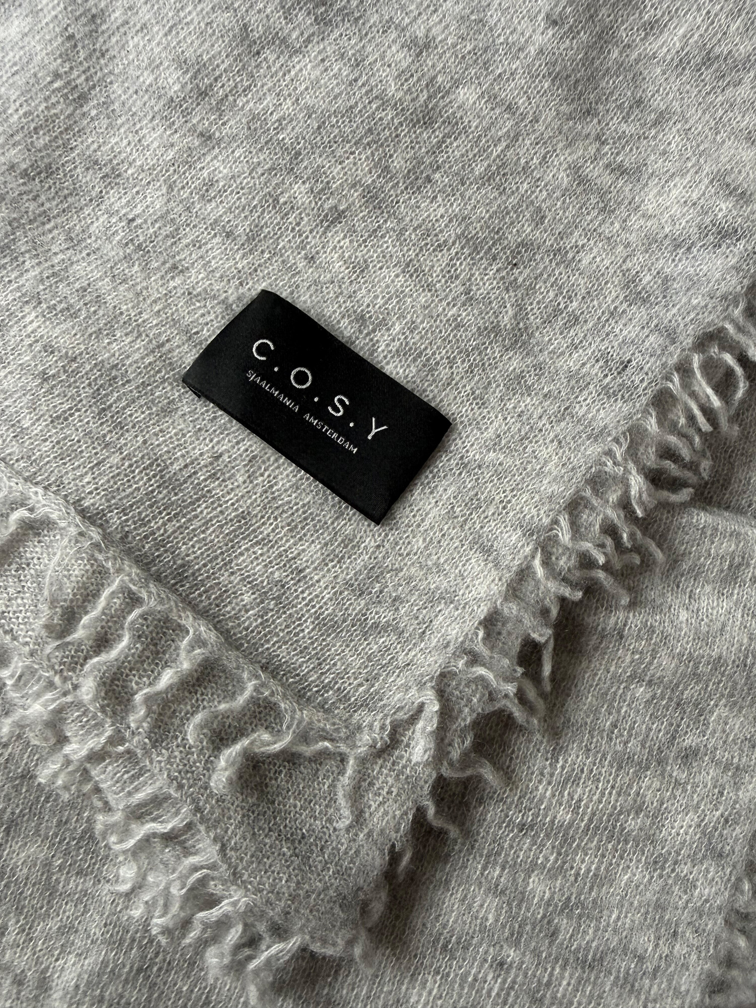Sjaal Cosy Washed Cashmere Light Grey