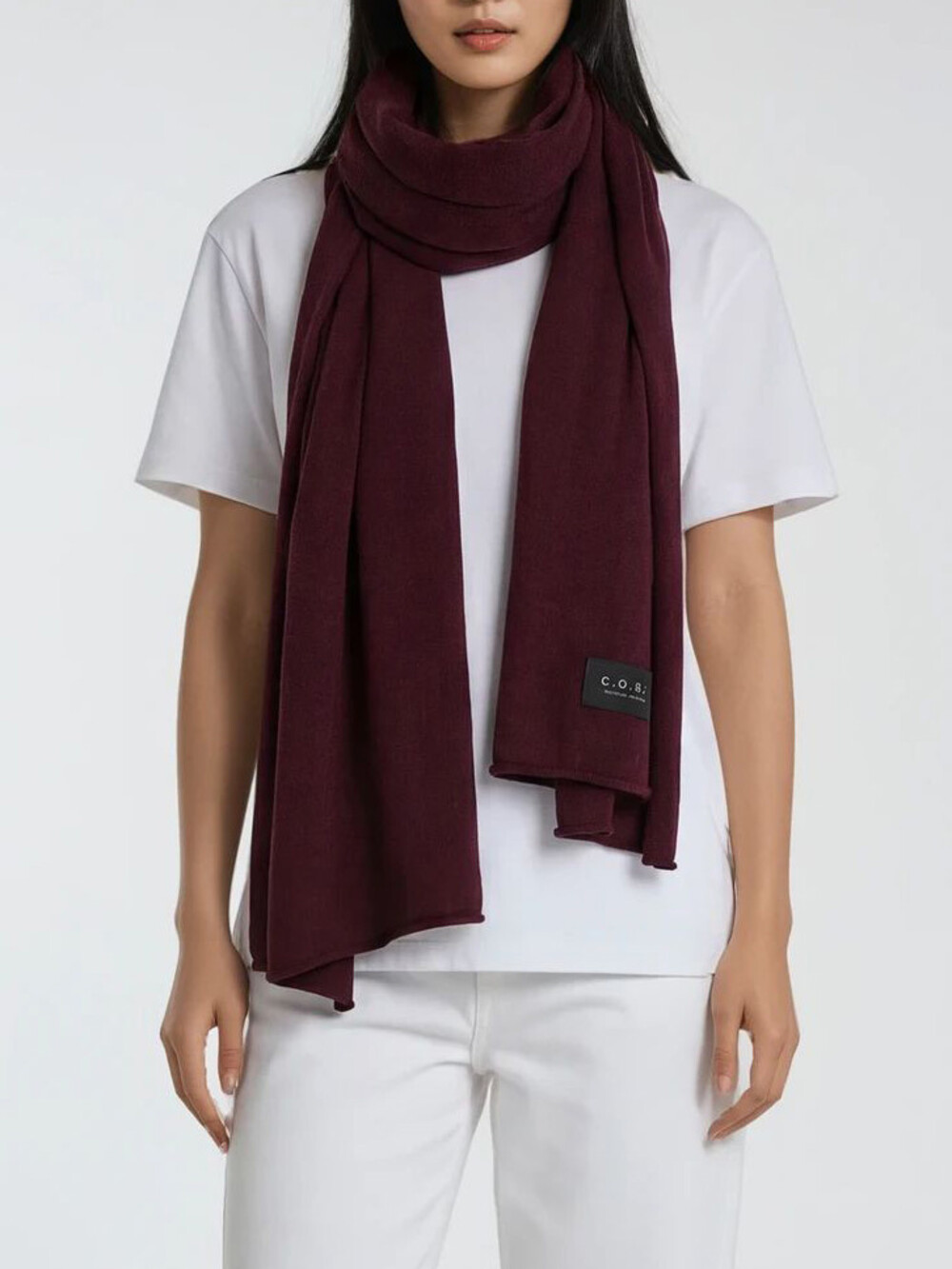 Scarf Cosy Jersey Burgundy Melange