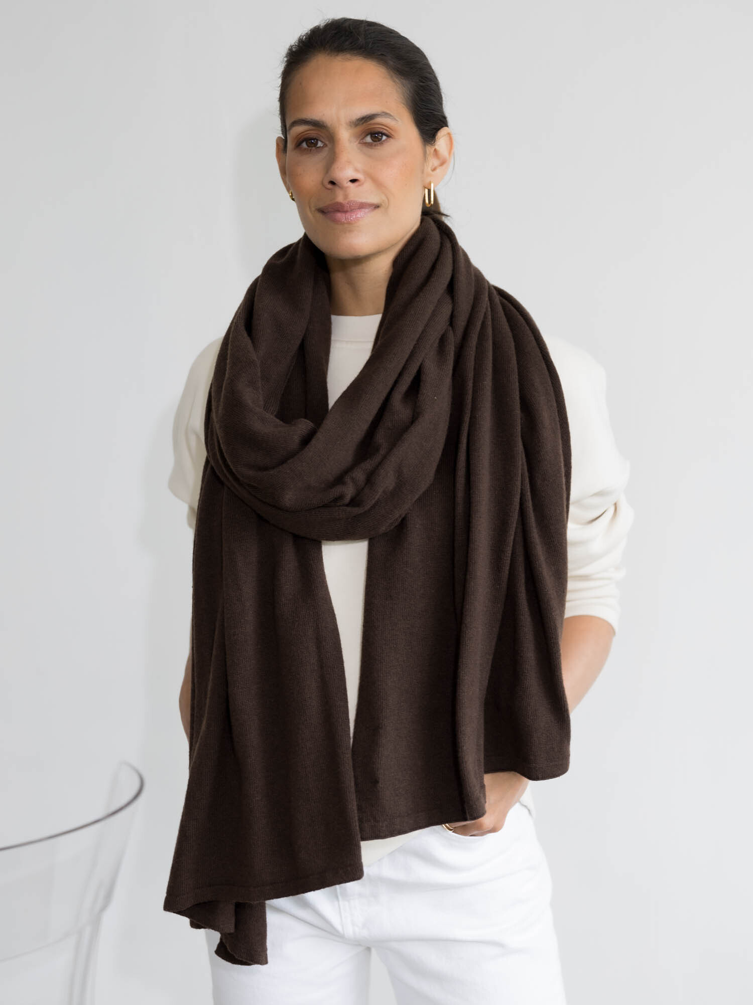Sjaal SjaalMania Cosy Chic Dark Brown