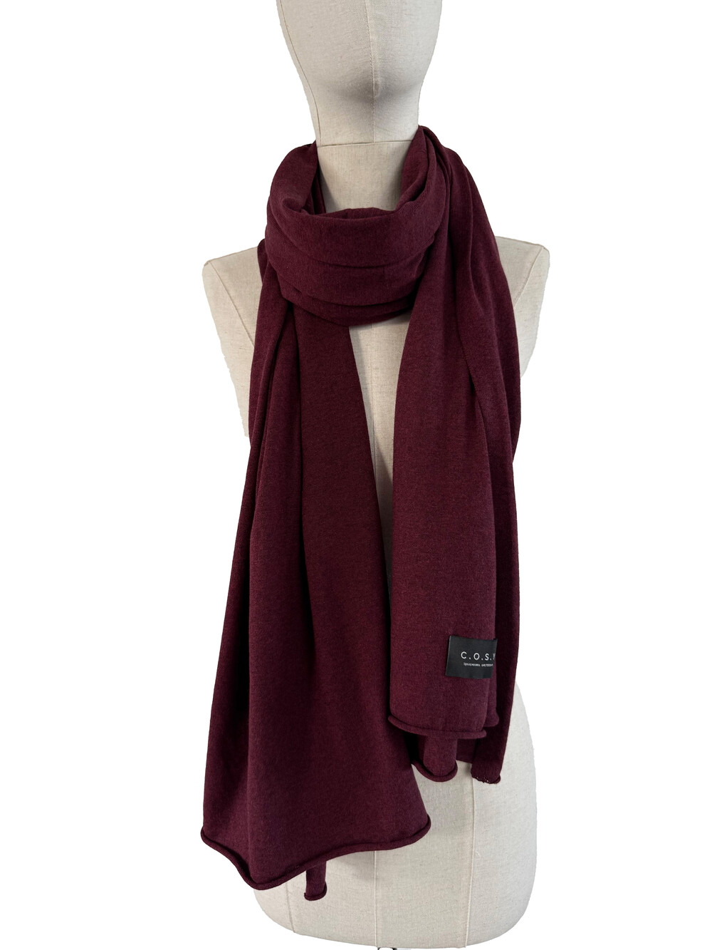 Scarf Cosy Jersey Burgundy Melange