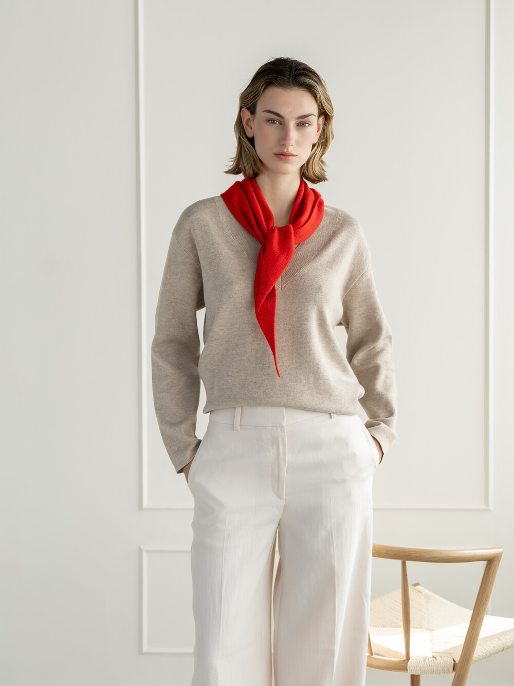 Sjaal Cosy Triangle Small Ruby