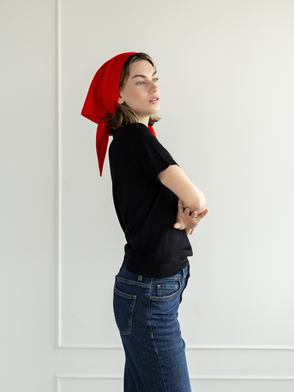 Sjaal Cosy Triangle Small Ruby