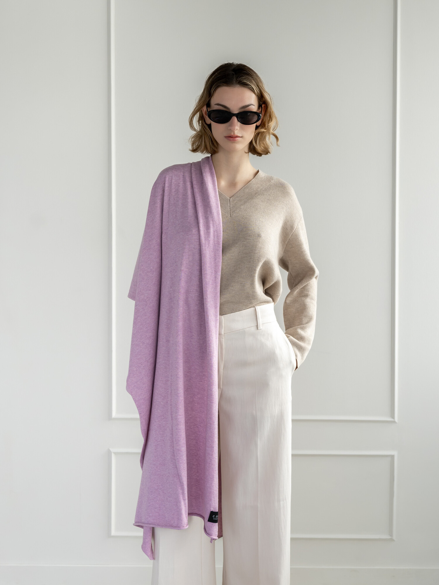 Sjaal Cosy Jersey Soft Pink Melange