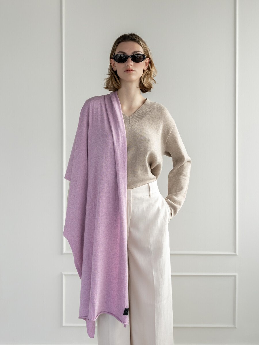 Sjaal Cosy Jersey Soft Pink Melange