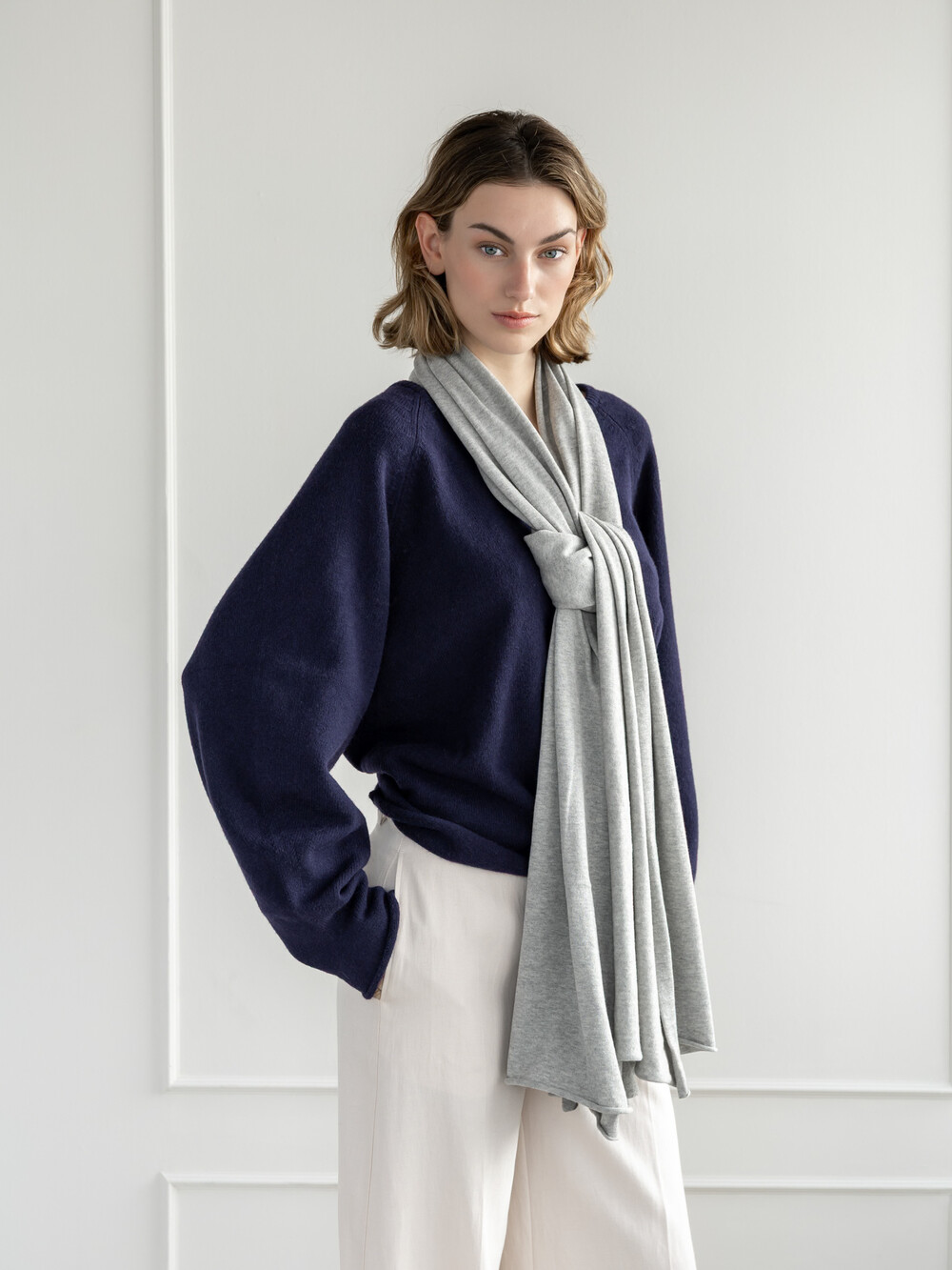 Schal Cosy Jersey Light Grey Melange