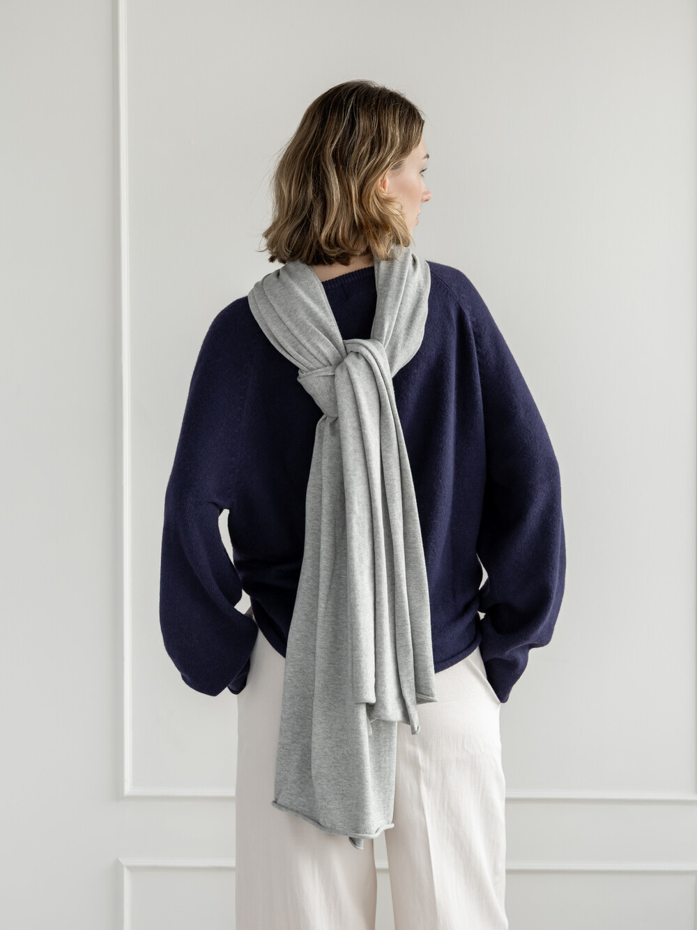 Sjaal Cosy Jersey Light Grey Melange