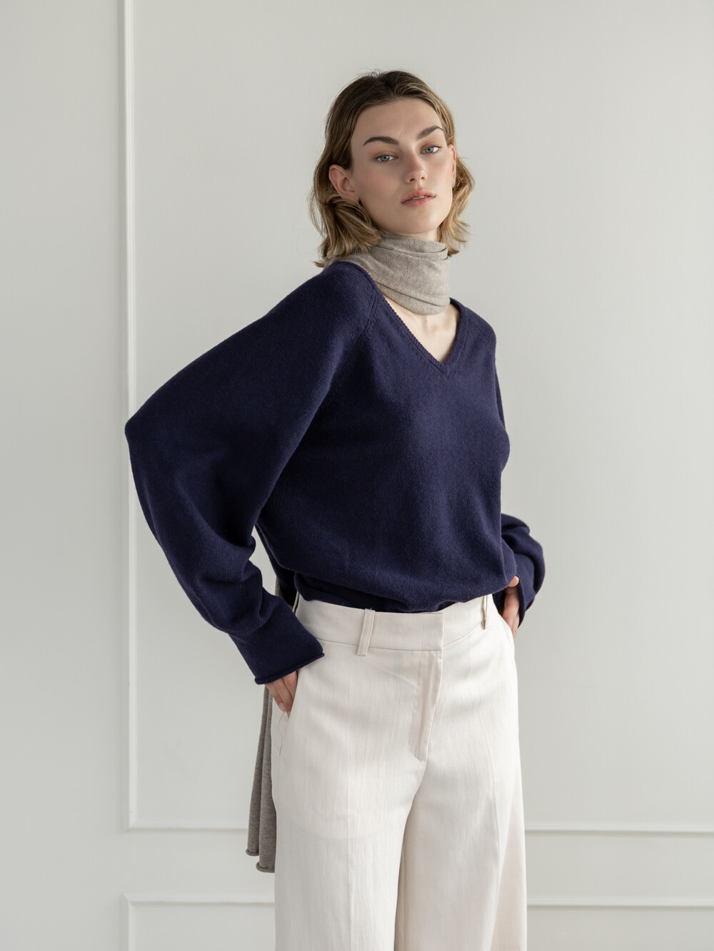 Scarf Cosy Jersey Sand Melange