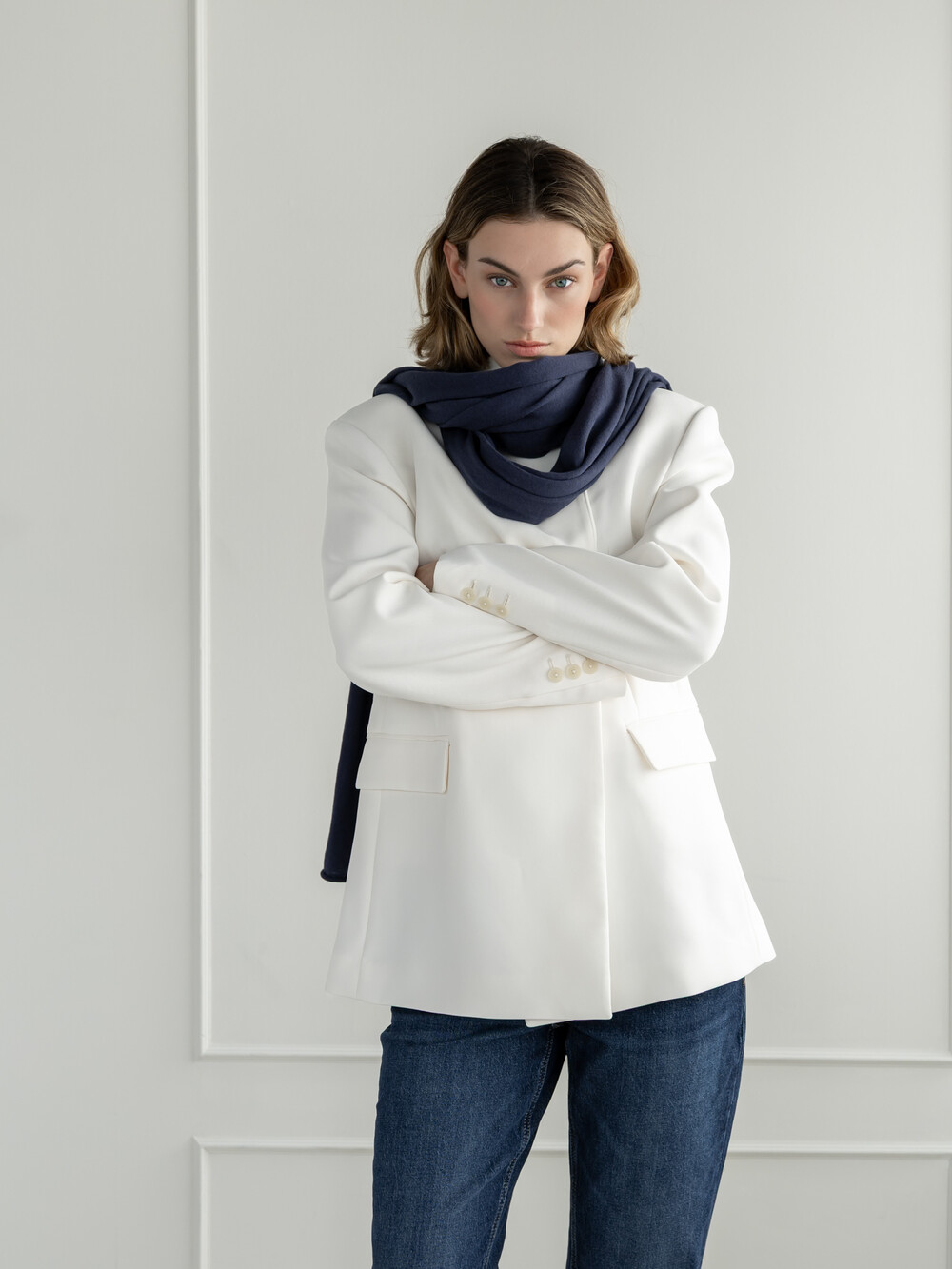 Schal Cosy Jersey Navy Melange