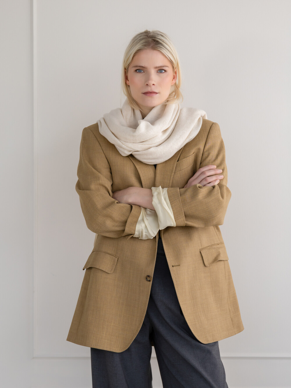 Cosy Scarf 100% Cashmere Beige Melee