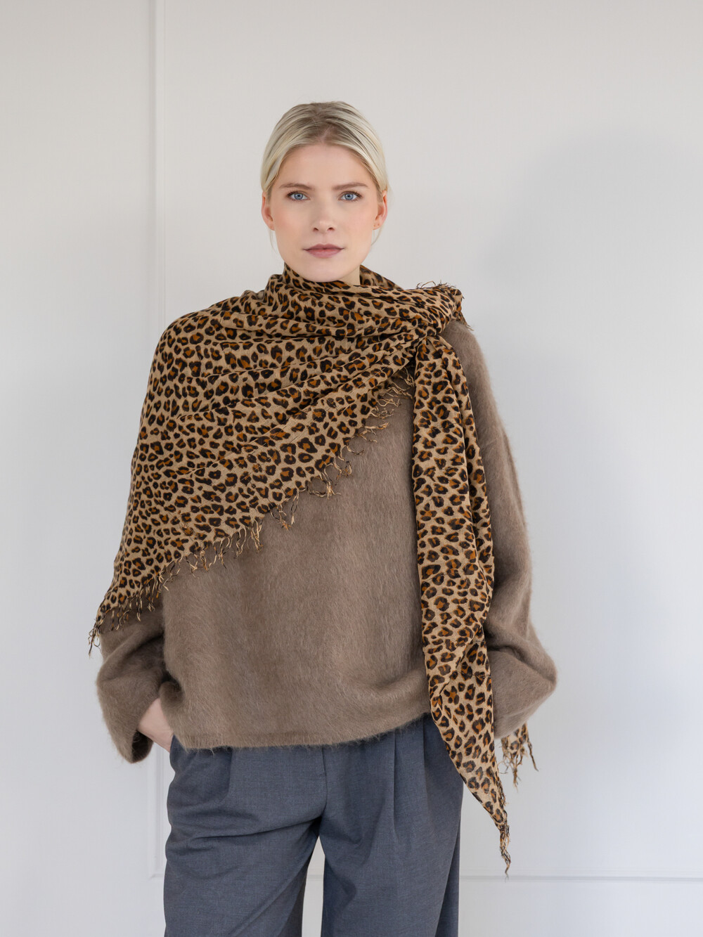 Scarf Cosy Cashmy Leopard Brown