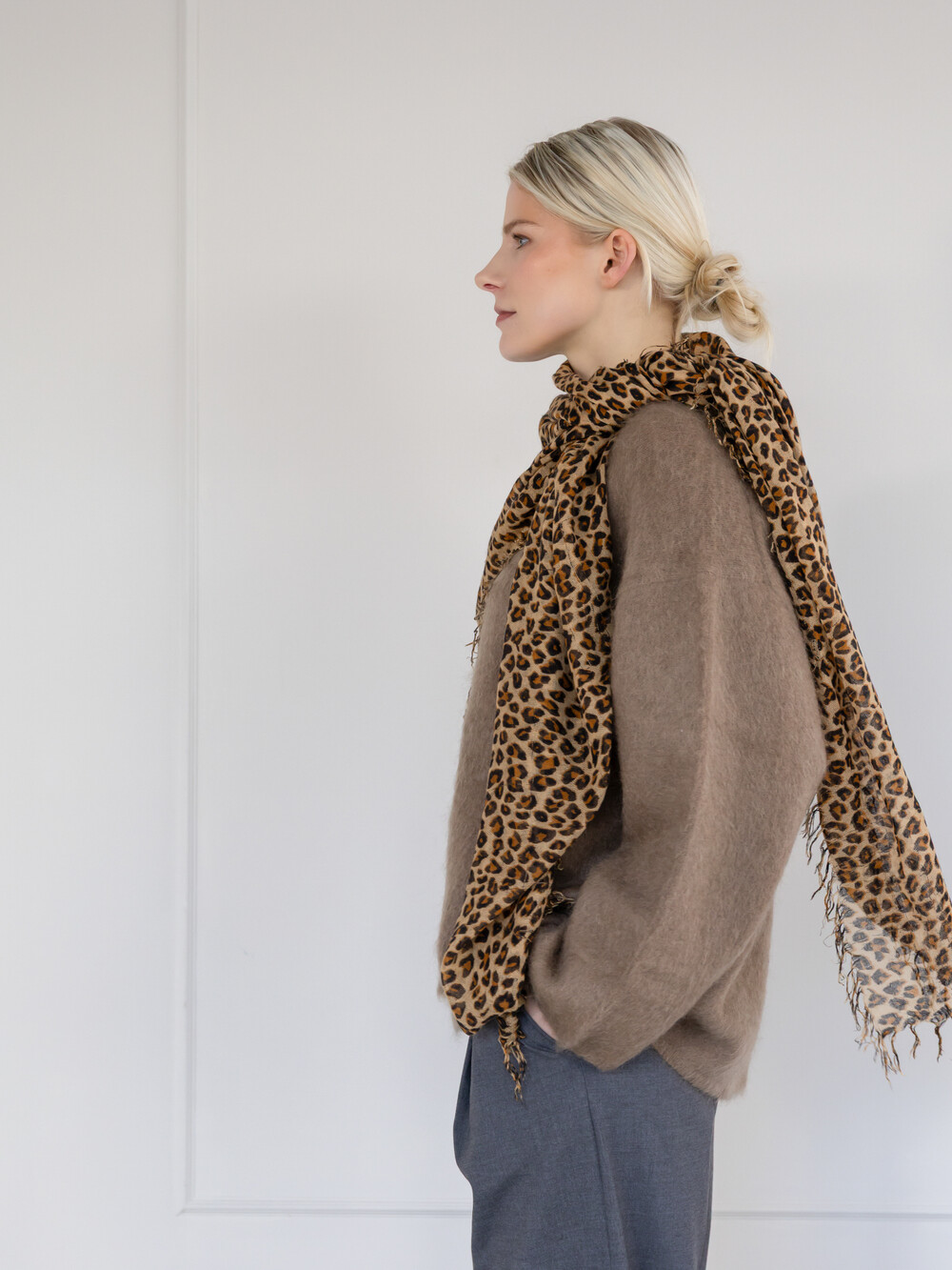 Sjaal Cosy Cashmy Leopard Brown