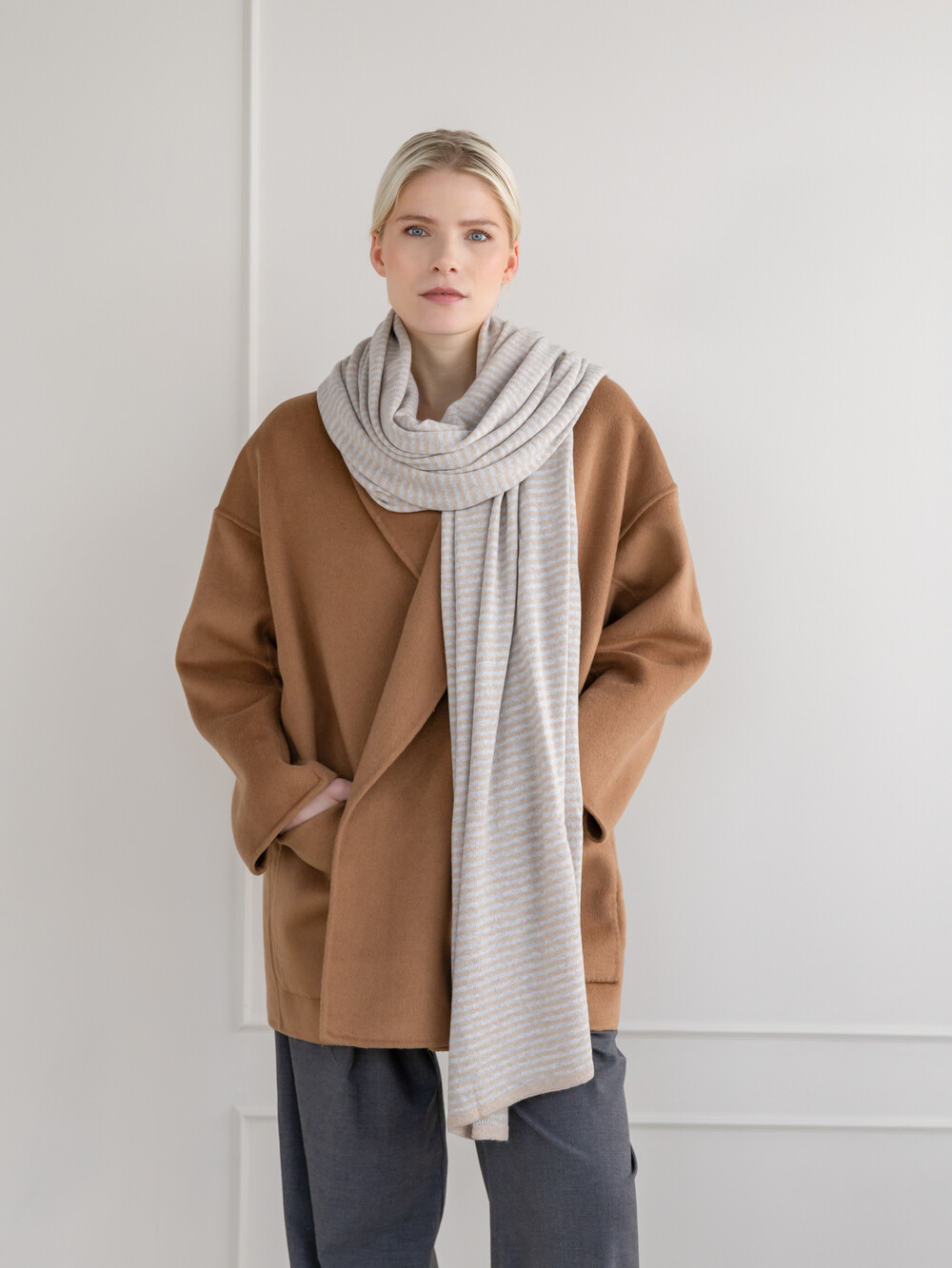Sjaal Cosy Chic Pearl Grey / Sand