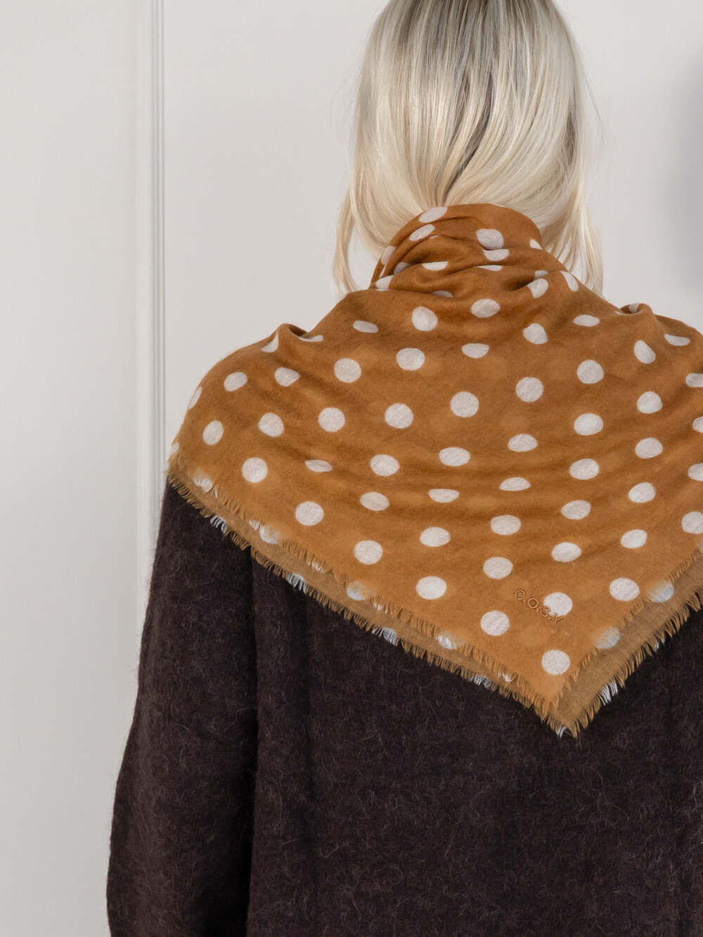 Schal Cosy 100% Kaschmir Dots Biscuit