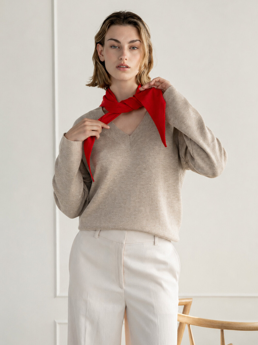 Sjaal Cosy Triangle Small Ruby