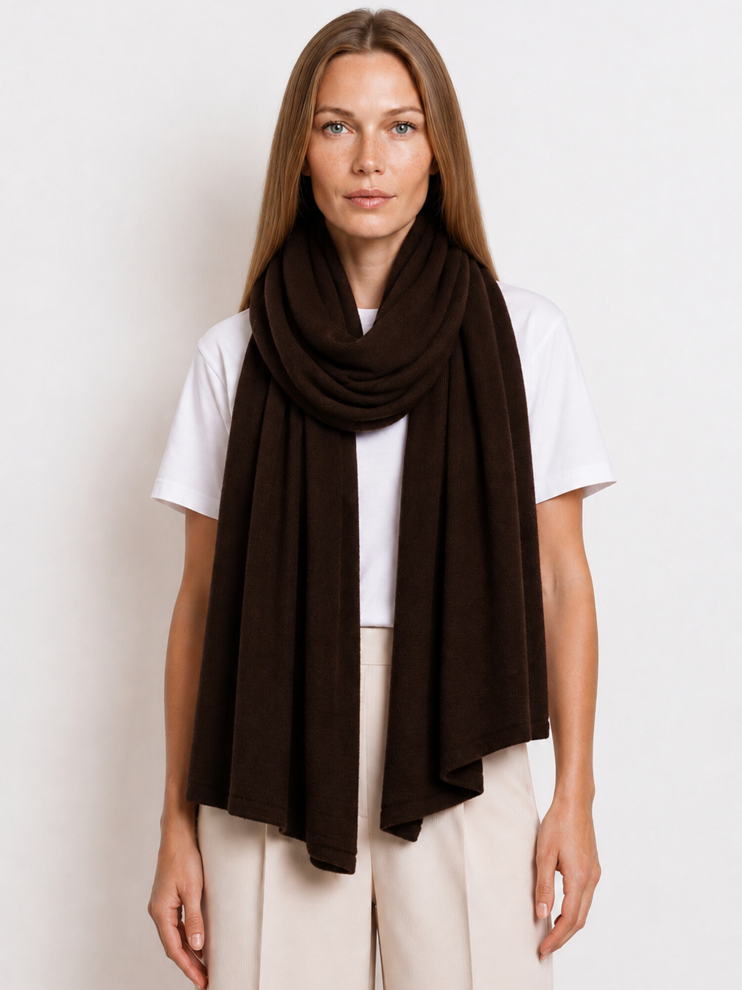Sjaal SjaalMania Cosy Chic Dark Brown