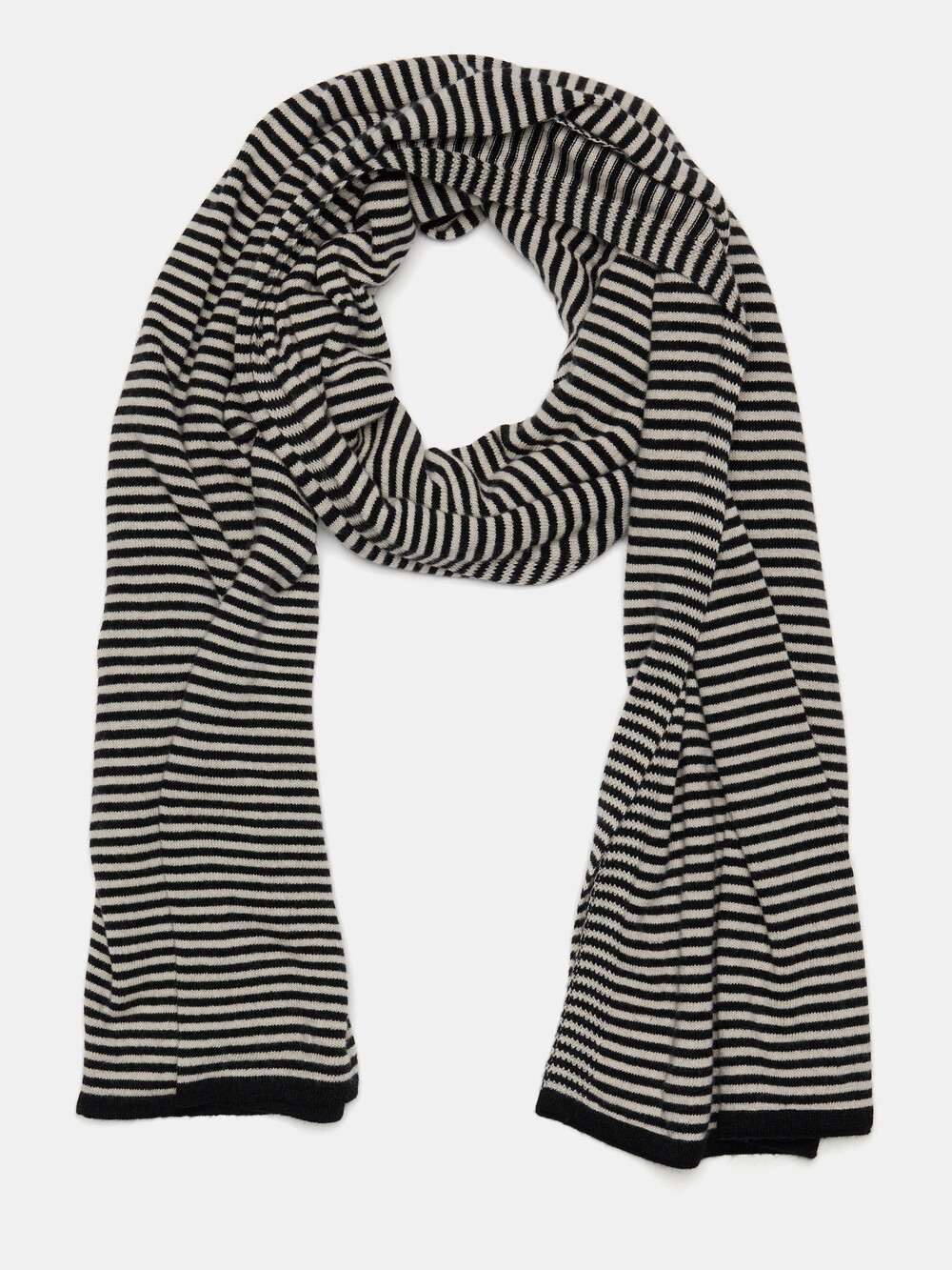 Sjaal Cosy Chic Stripes Solid Black - Light Sand