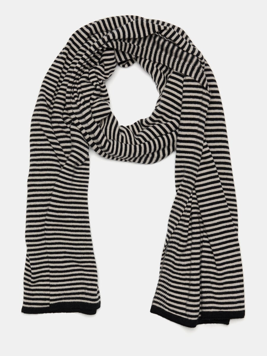 Travel Wrap Cosy Chic Stripes Solid Black - Light Sand