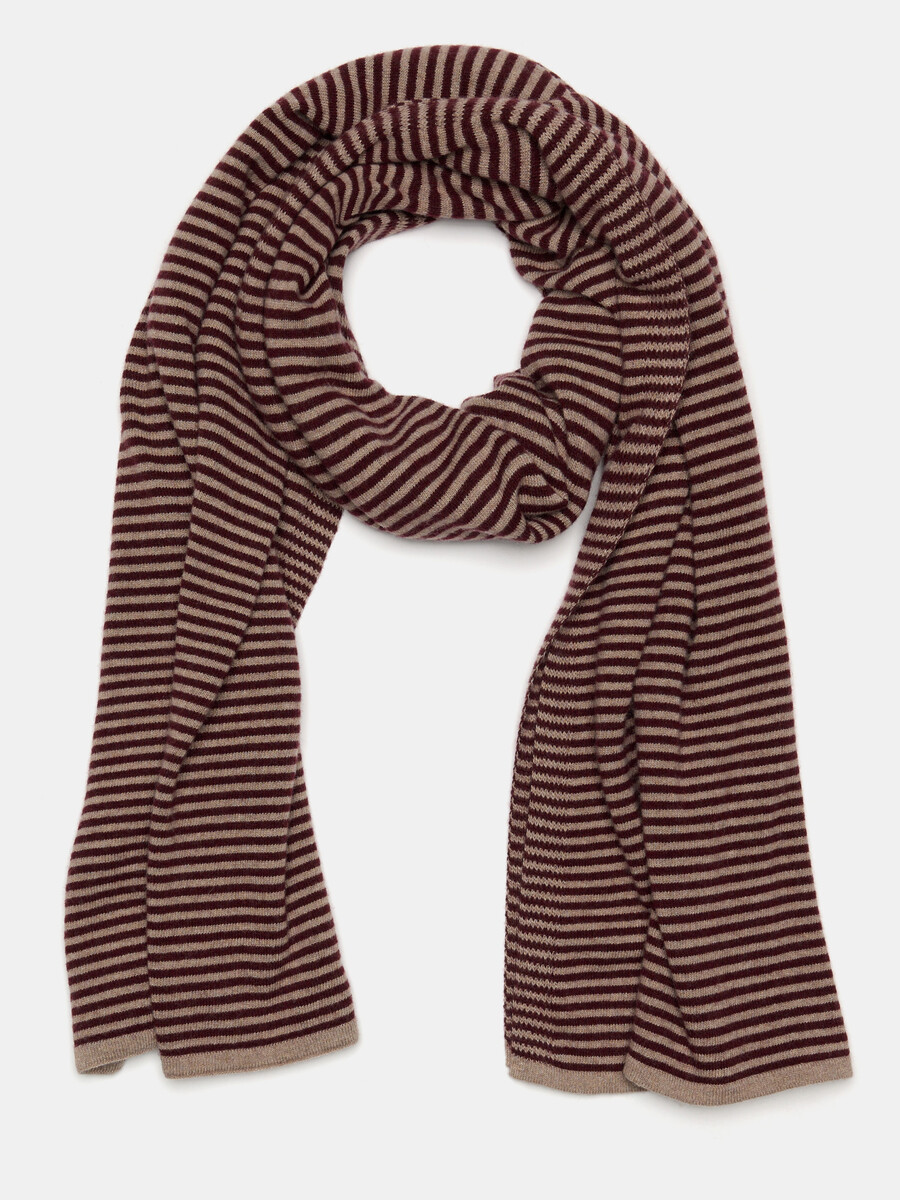 Travelwrap Cosy Chic Stripes Dark Burgundy - Soft Taupe