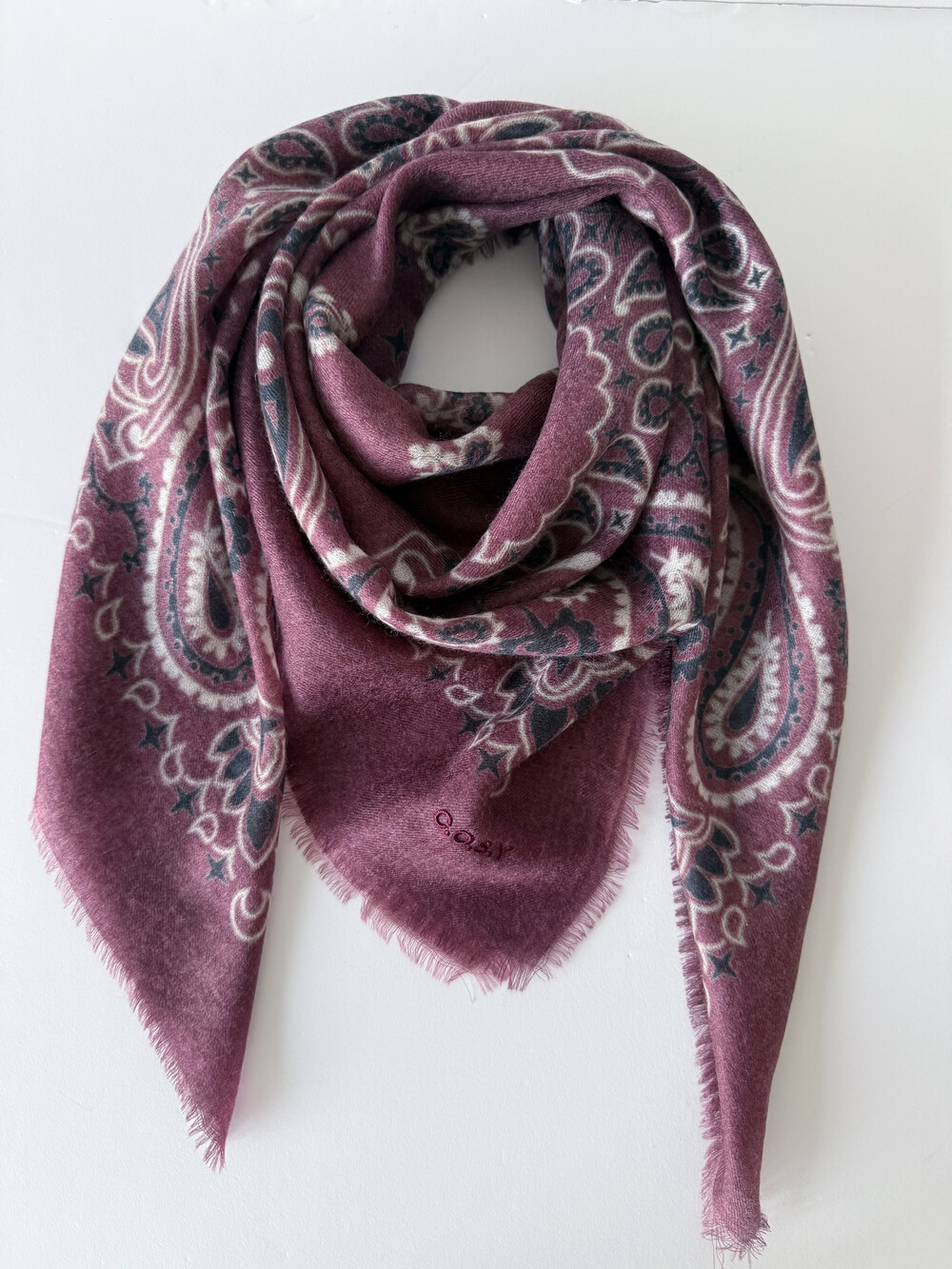 Sjaal Cosy 100% Cashmere Bandana Syrah