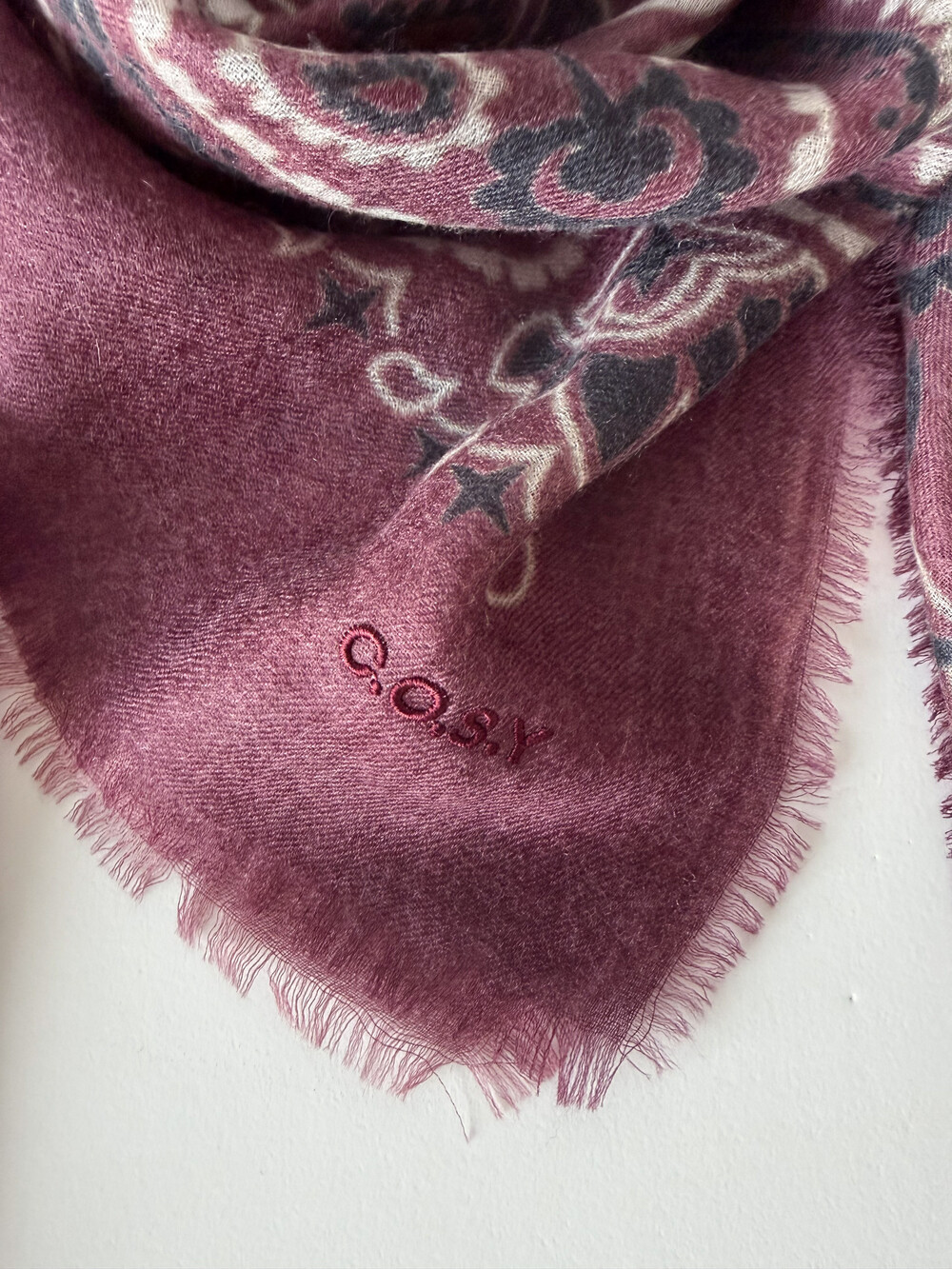 Sjaal Cosy 100% Cashmere Bandana Syrah