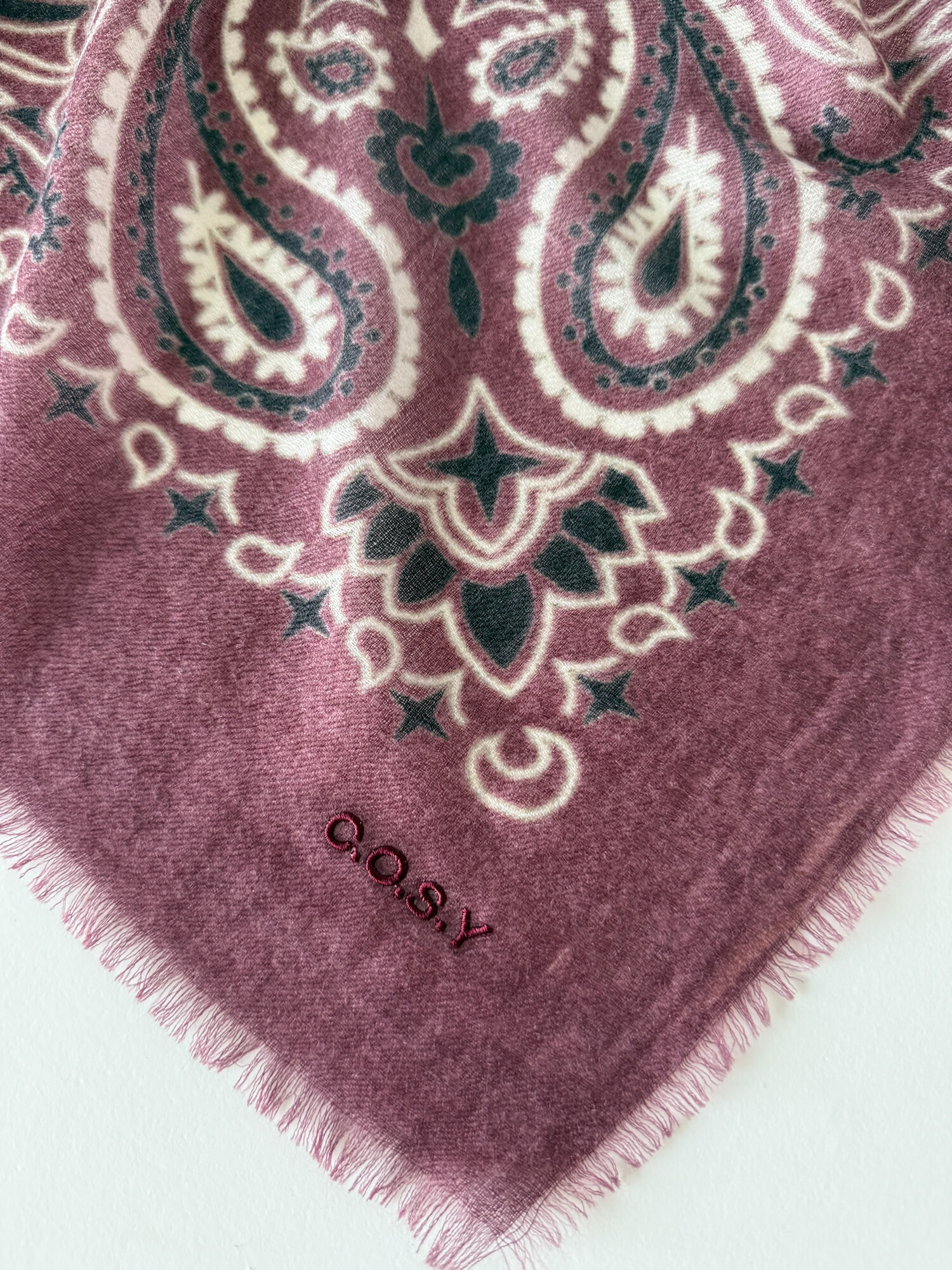 Sjaal Cosy 100% Cashmere Bandana Syrah