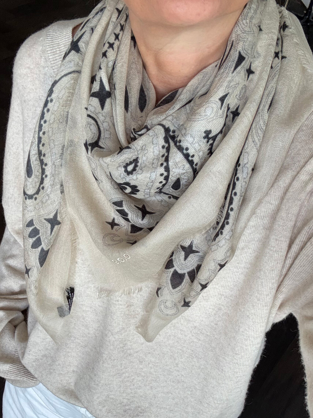 Sjaal Cosy 100% Cashmere Bandana Birch