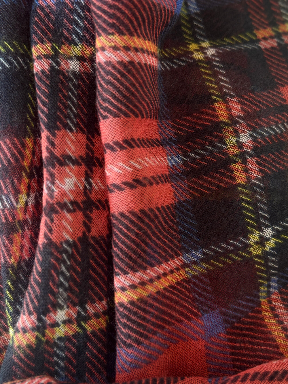 Scarf Cosy Cashmy Fiery Red Tartan