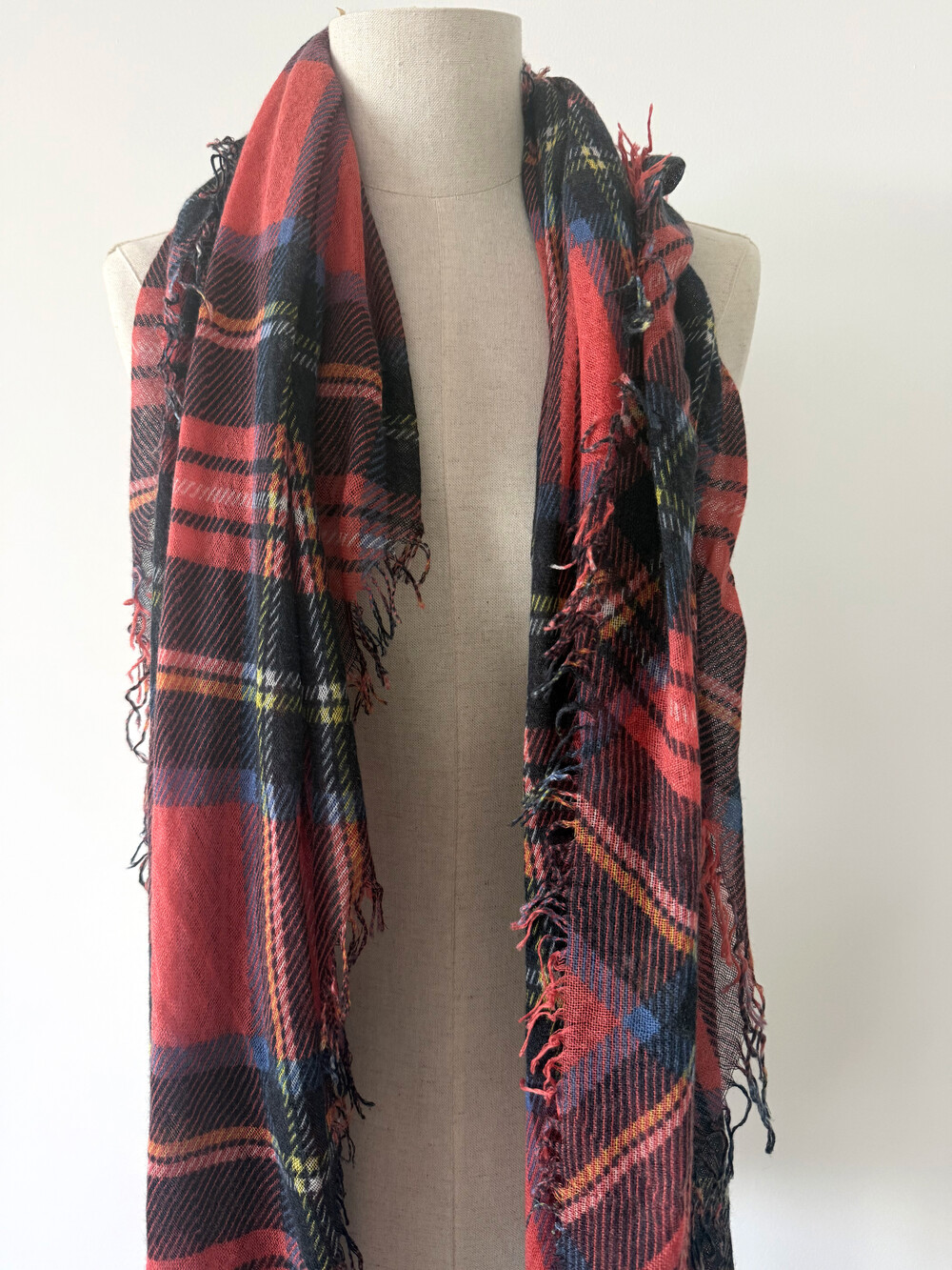 Sjaal Cosy Cashmy Fiery Red Tartan