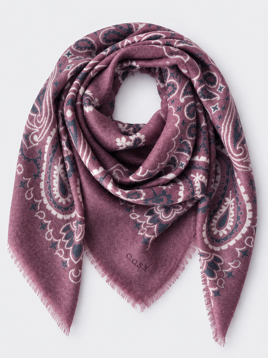 Scarf Cosy 100% Cashmere Bandana Syrah