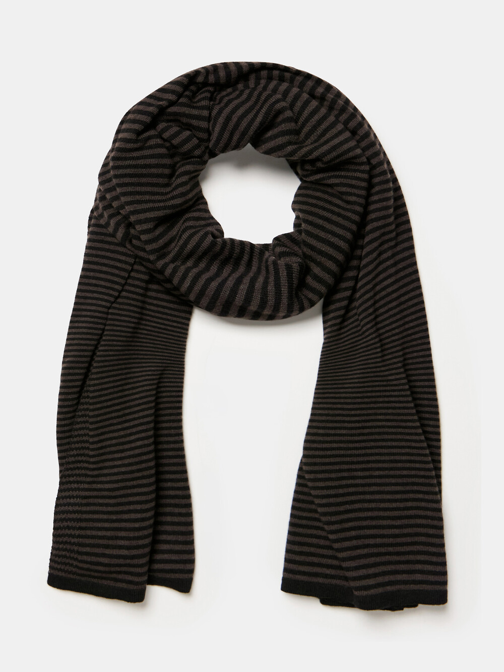 Sjaal Cosy Chic Stripes Chocolate - Solid Black