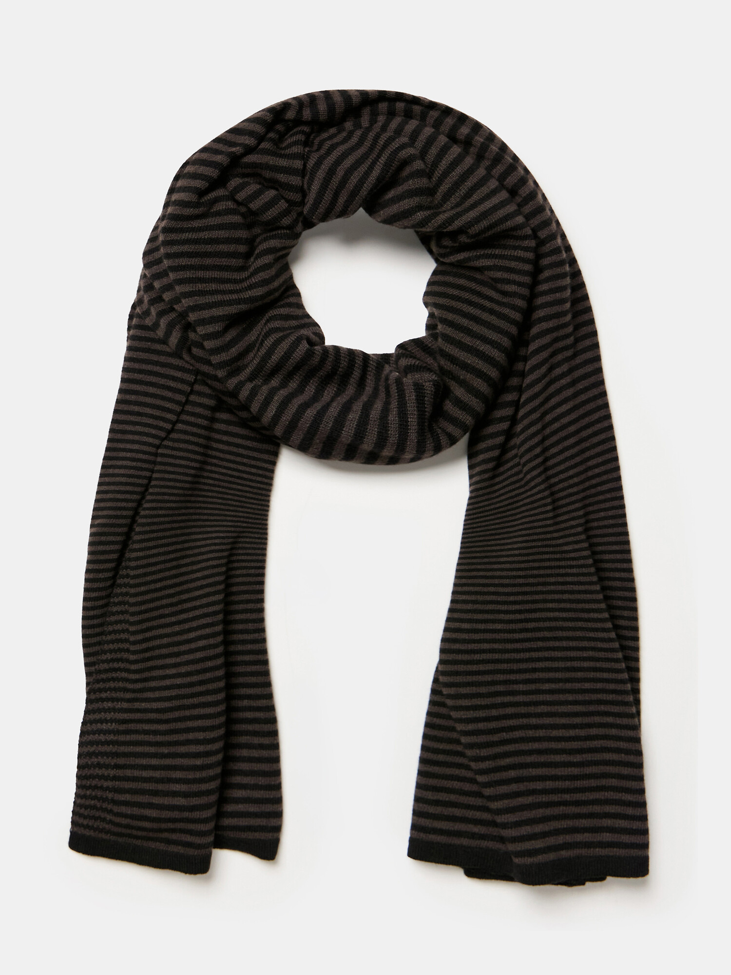 Schal Cosy Chic Stripes Chocolate - Solid Black