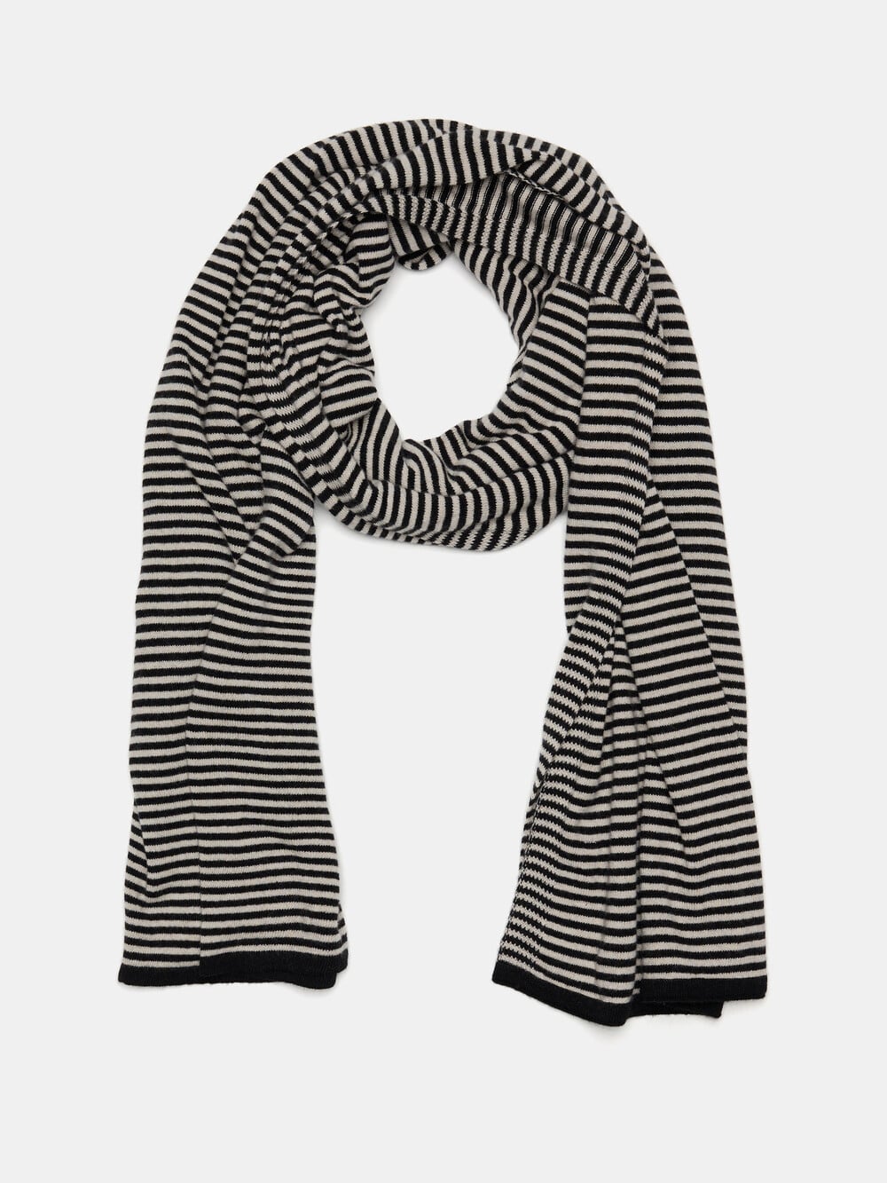 Sjaal Cosy Chic Stripes Solid Black - Light Sand