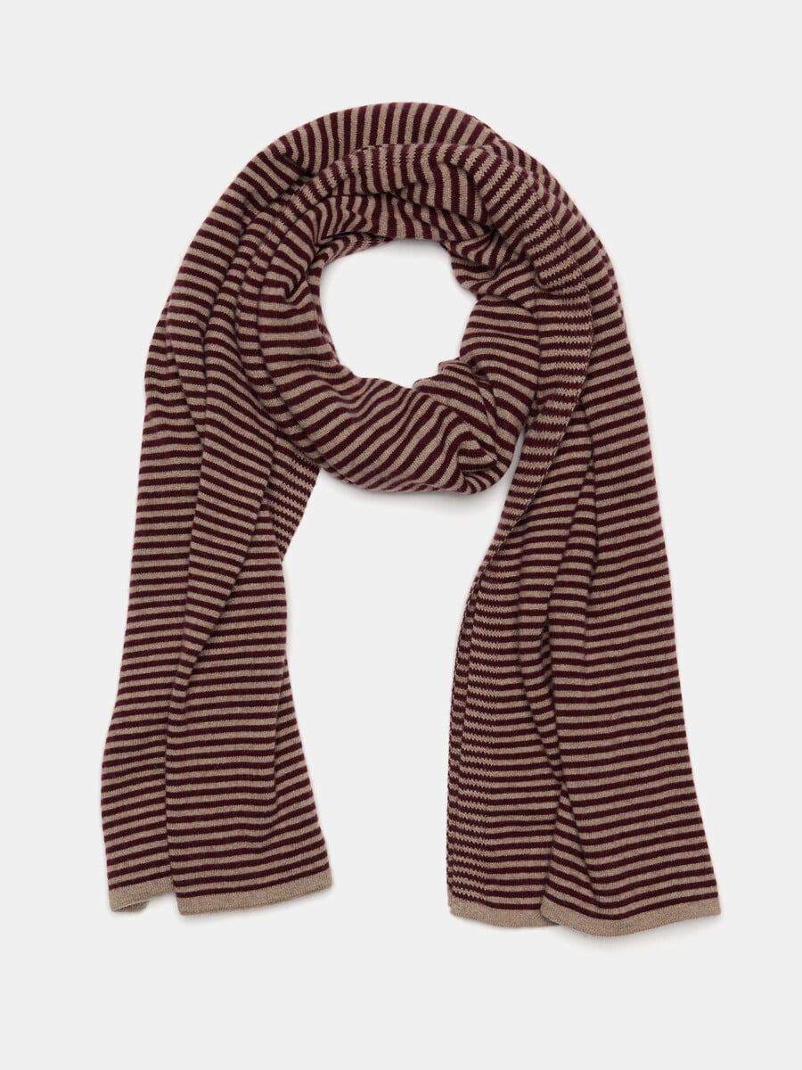 Travelwrap Cosy Chic Stripes Dark Burgundy - Soft Taupe