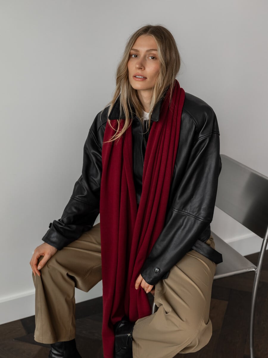 Sjaal Cosy Chic Burgundy Wine