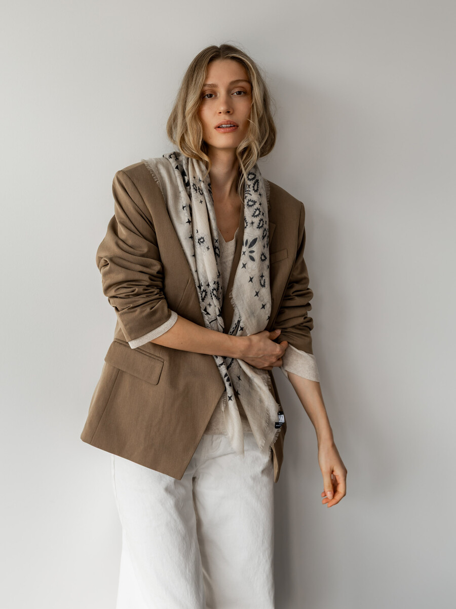 Scarf Cosy 100% Cashmere Bandana Birch
