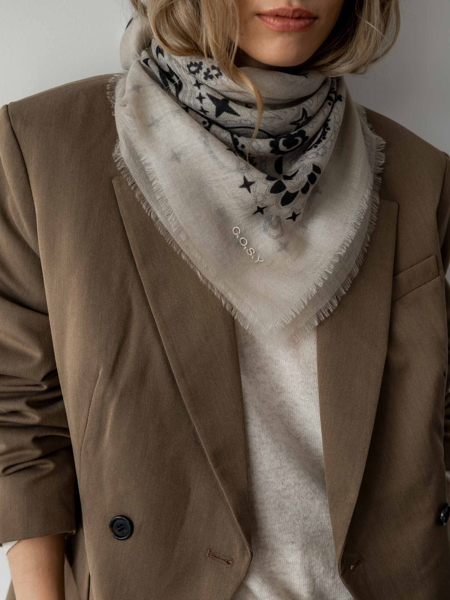 Sjaal Cosy 100% Cashmere Bandana Birch