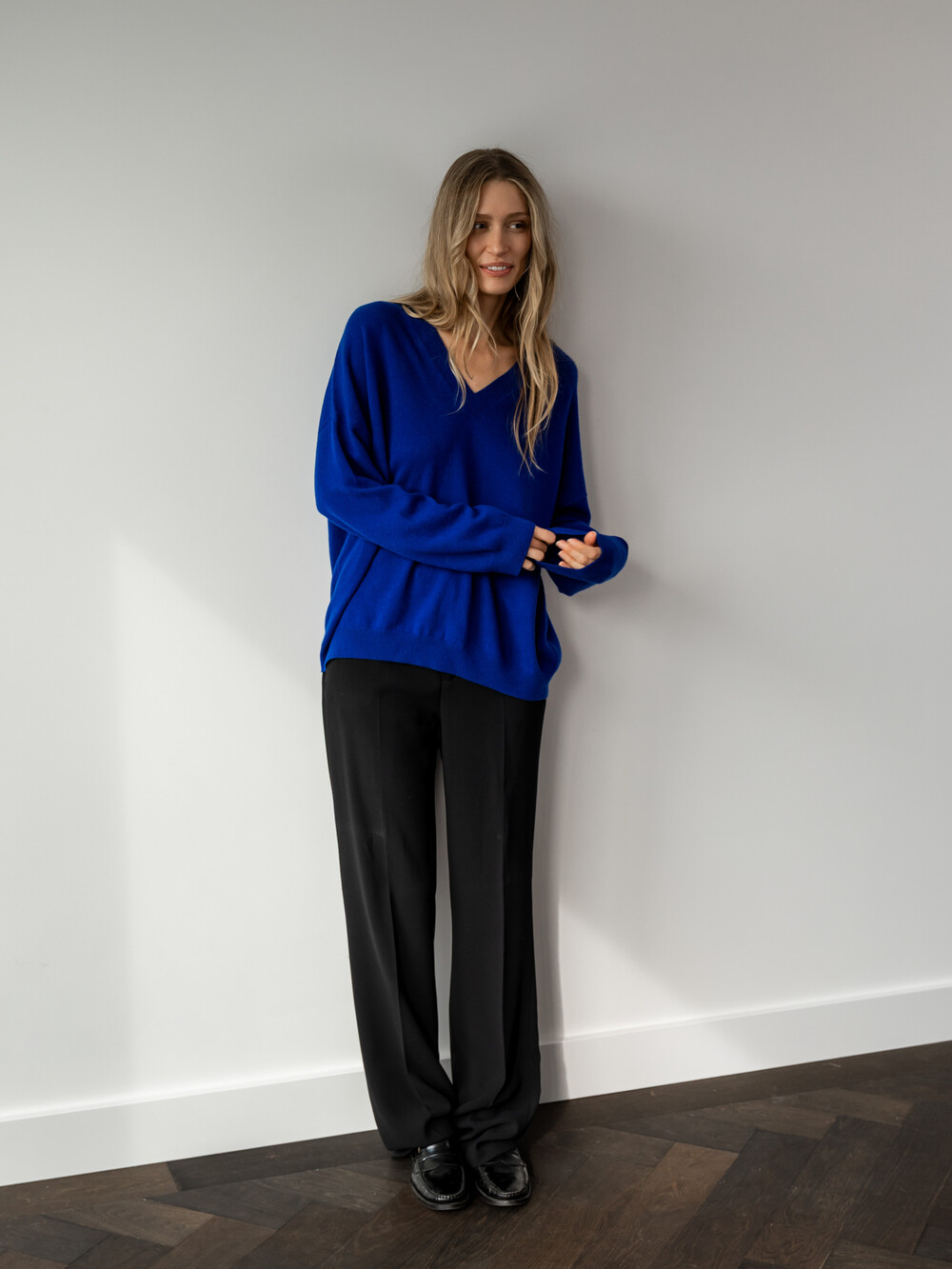 Cosy V-Neck Berlin Blue