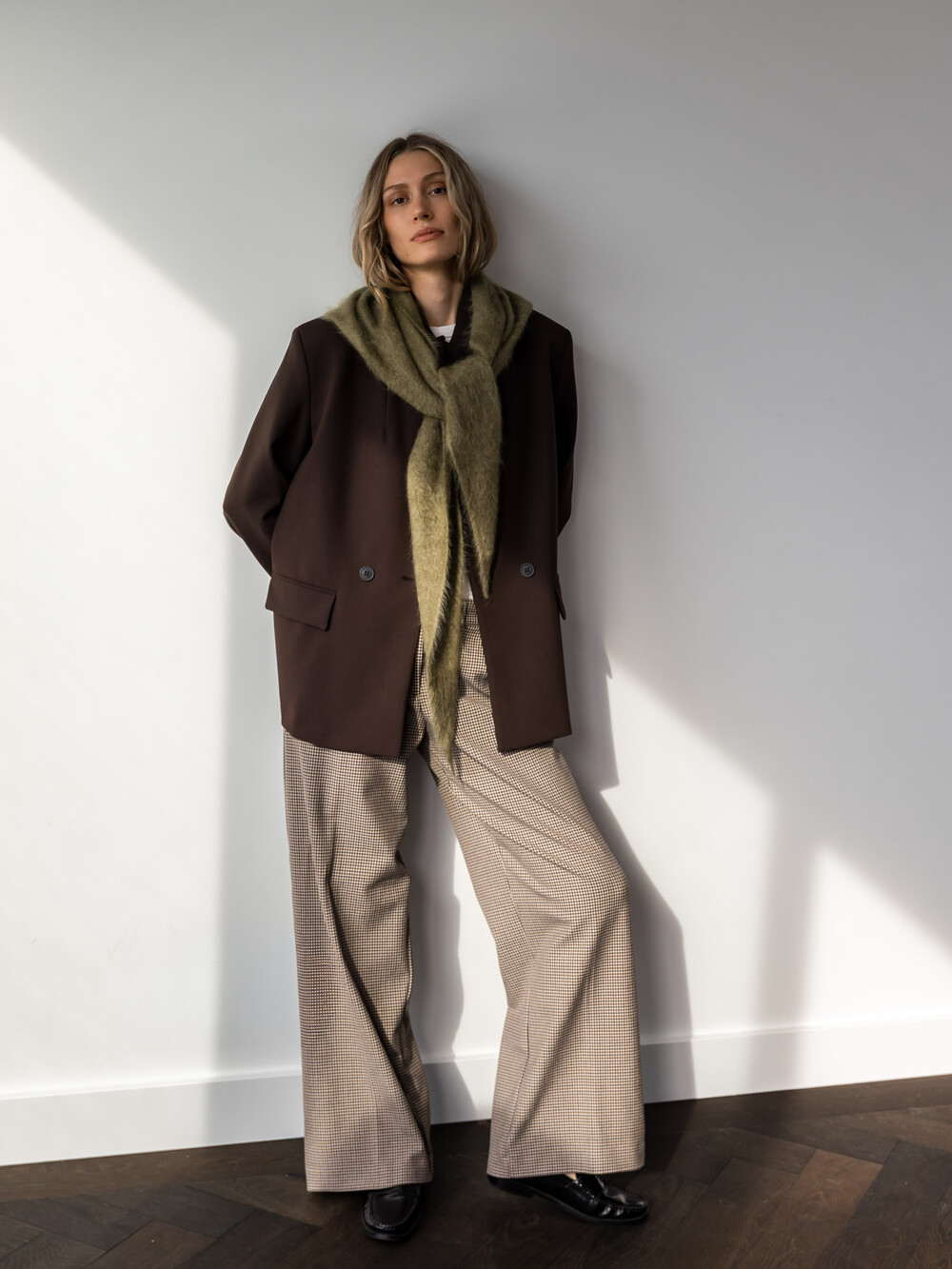 Cosy Triangle 100% Brushed Cashmere Forest