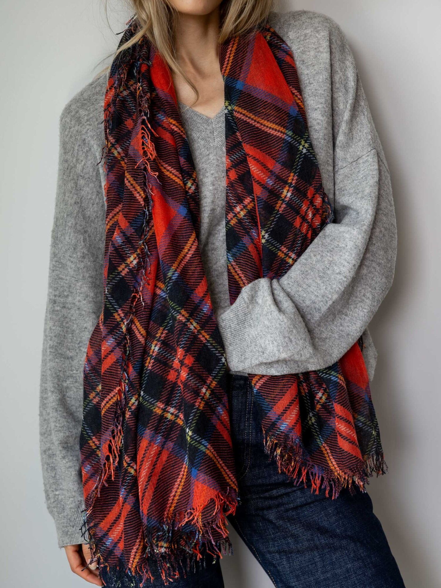 Cosy V-Neck Stone Grey