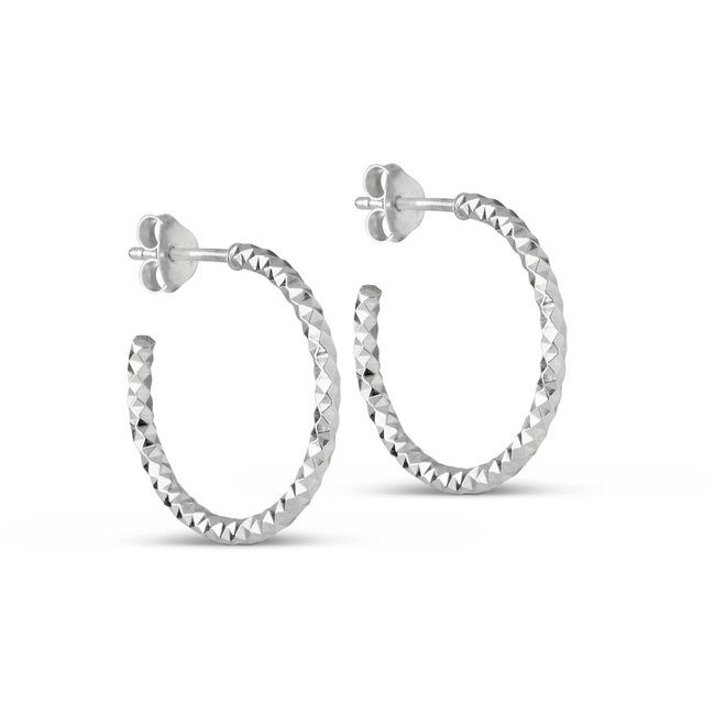 Diamond Cut Earring - Silver
