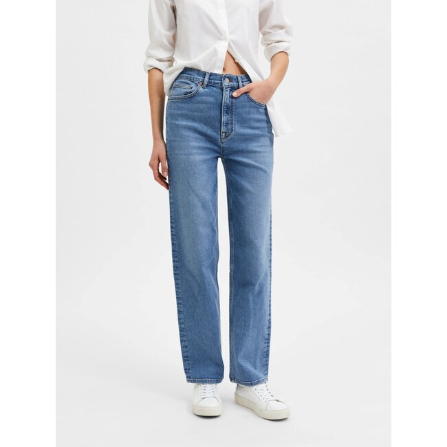 MARIE STRAIGHT JEANS Mid Blue