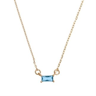 RECTANGULAR CRYSTAL NECKLACE Blue