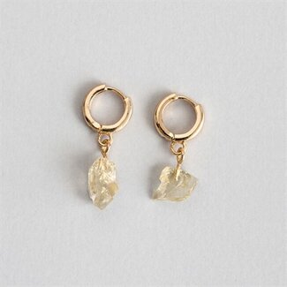 SEMI PRECIOUS HOOP EARRINGS Citrine