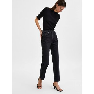 Selected Femme MARIE STRAIGHT JEANS Black