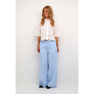 KAFFE DABRA WIDE PANTS Chalk/Blue Stripe