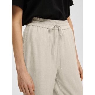 Selected Femme VIVA-GULIA LINEN PANTS Sandshell